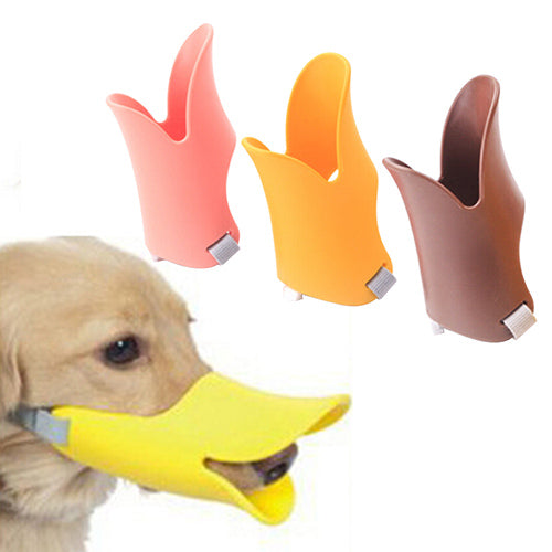 Dog Anti Bite Duck Mouth Shape Dog Mouth Cover Silicone Biteproof Pet Muzzle