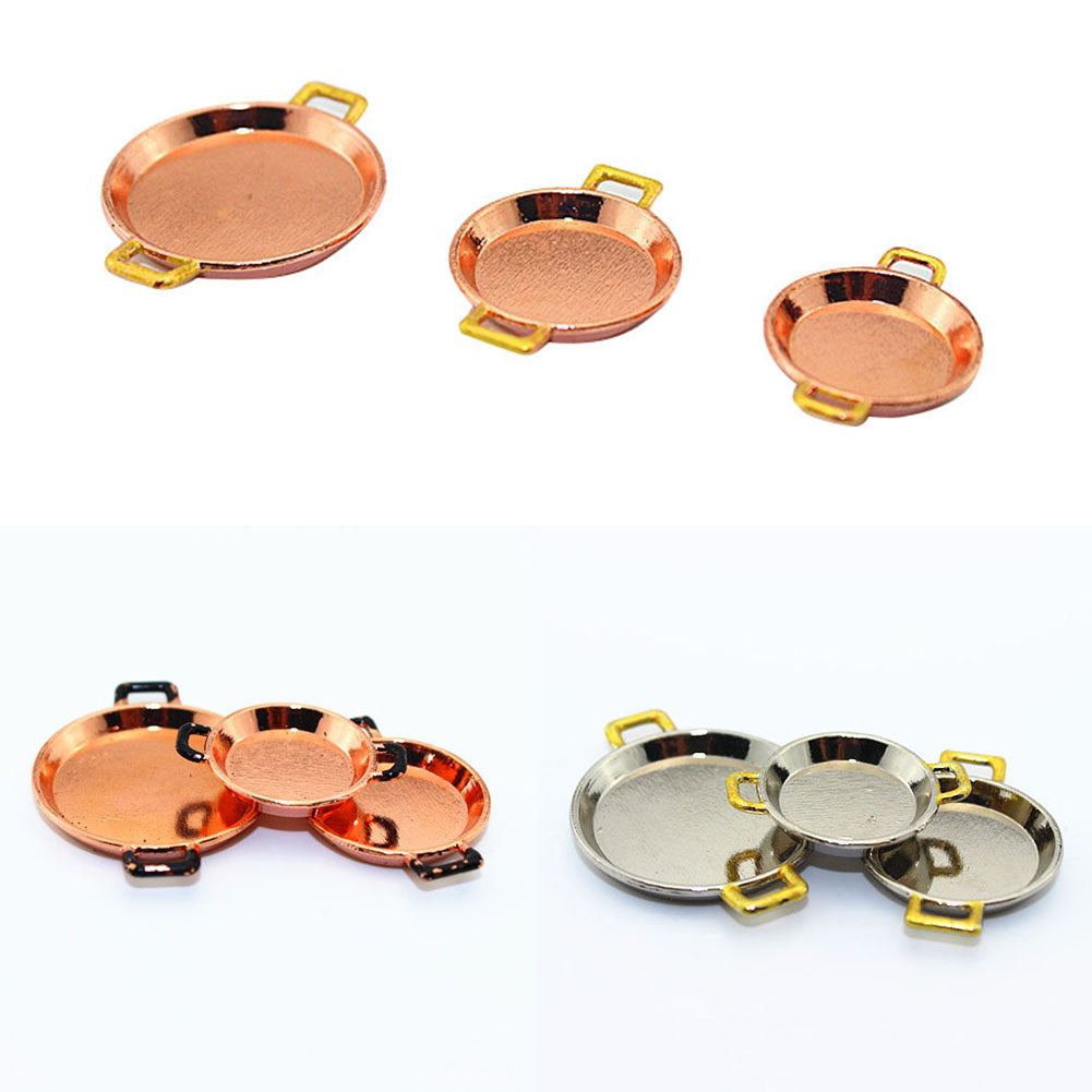 3Pcs Mini Plate 1:6 1:12 Simulation Model Toy Dollhouse Accessories Home Decor