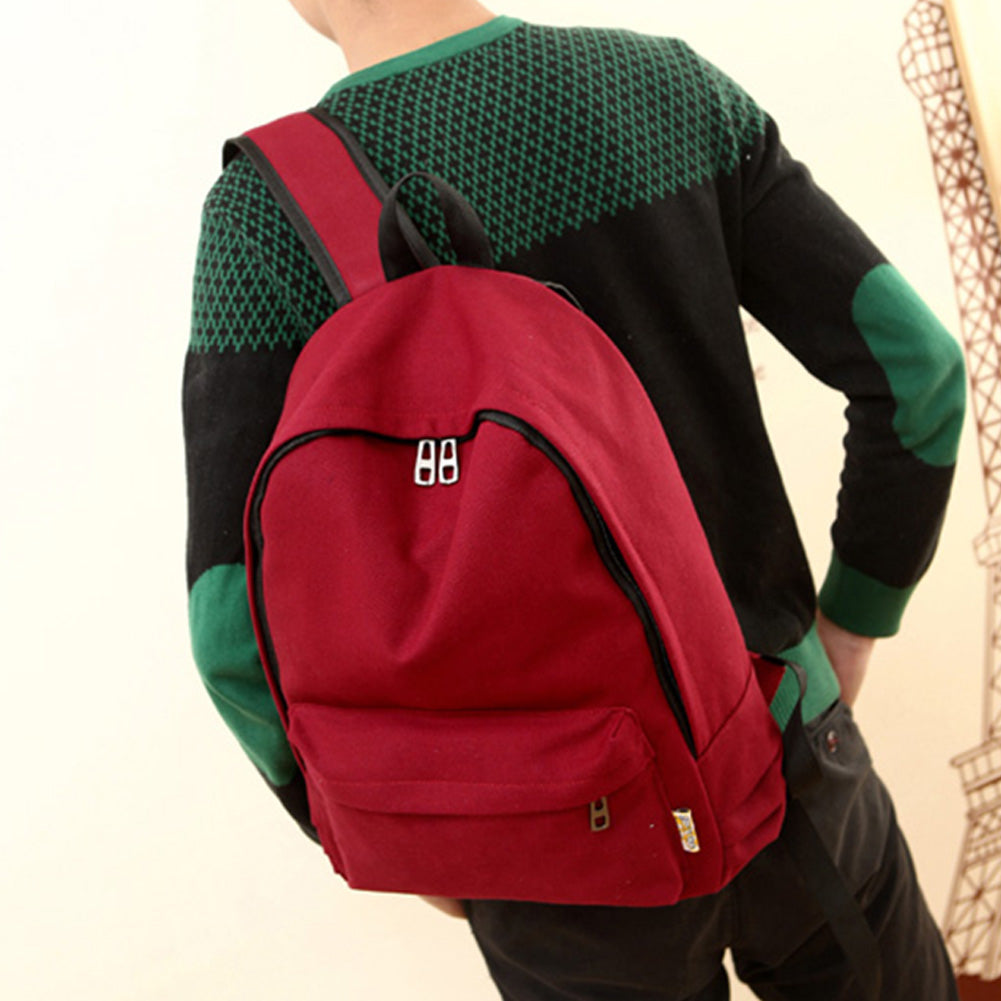 Simple Canvas Students Women Girl Backpack Rucksack School Shoulder Bag Bookbag