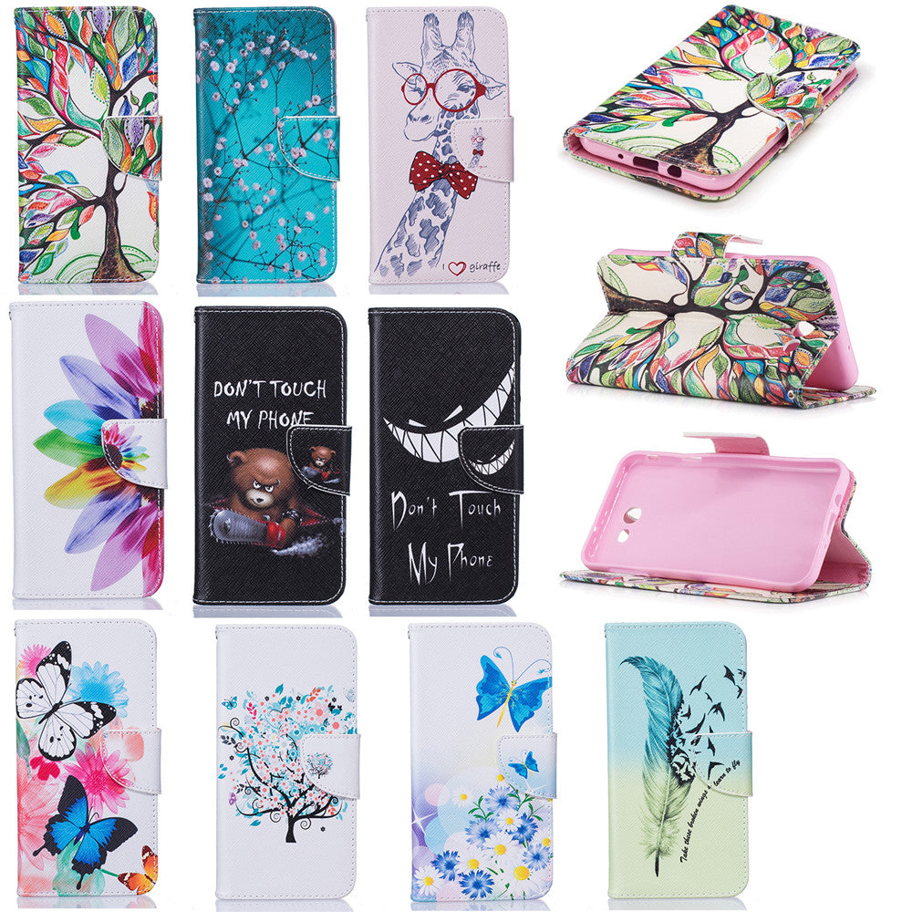 Samsung Galaxy J7 2017 Case Lovely PU Leather Flip Stand Magnetic Floral Cover for Samsung Galaxy J730