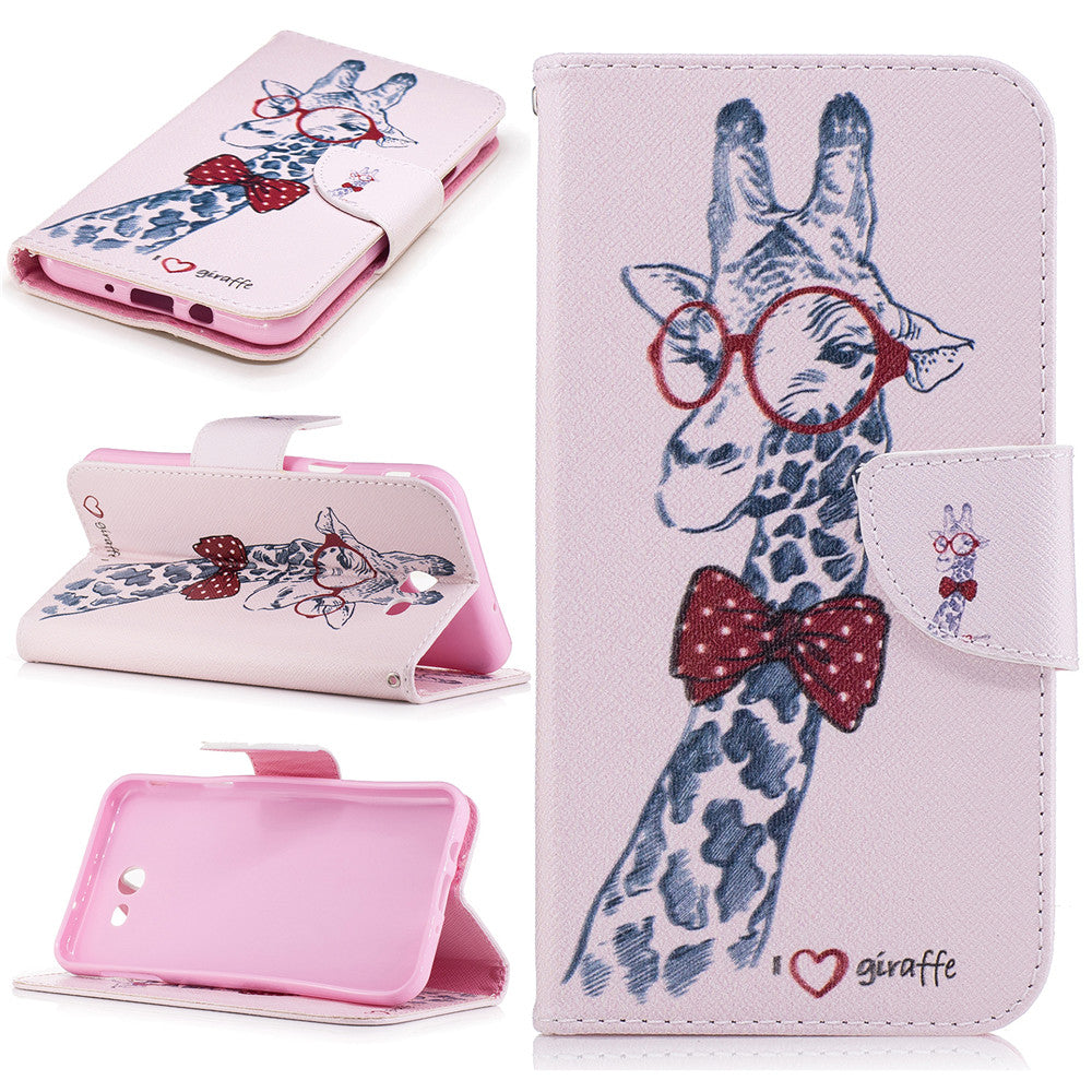 Samsung Galaxy J7 2017 Case Lovely PU Leather Flip Stand Magnetic Floral Cover for Samsung Galaxy J730