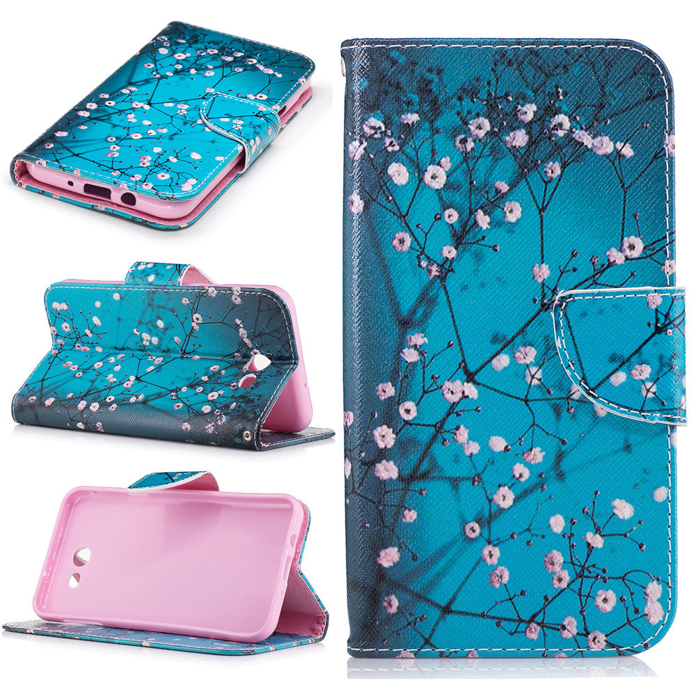 Samsung Galaxy J7 2017 Case Lovely PU Leather Flip Stand Magnetic Floral Cover for Samsung Galaxy J730