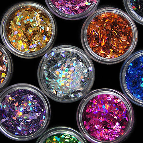 12 Colors Nail Art Rhombus Glitter Shape Sequins Powder Decoration Tips DIY