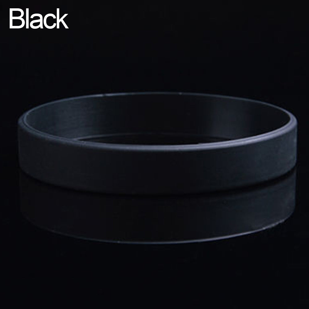 2 Pcs Men Women Silicone Wristbands Solid Color Sports Bracelet Bangle Gift