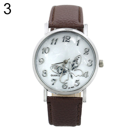 Women's Girls' Butterfly Arabic Numbers Dial Marbling Analog Quartz Wrist Watch