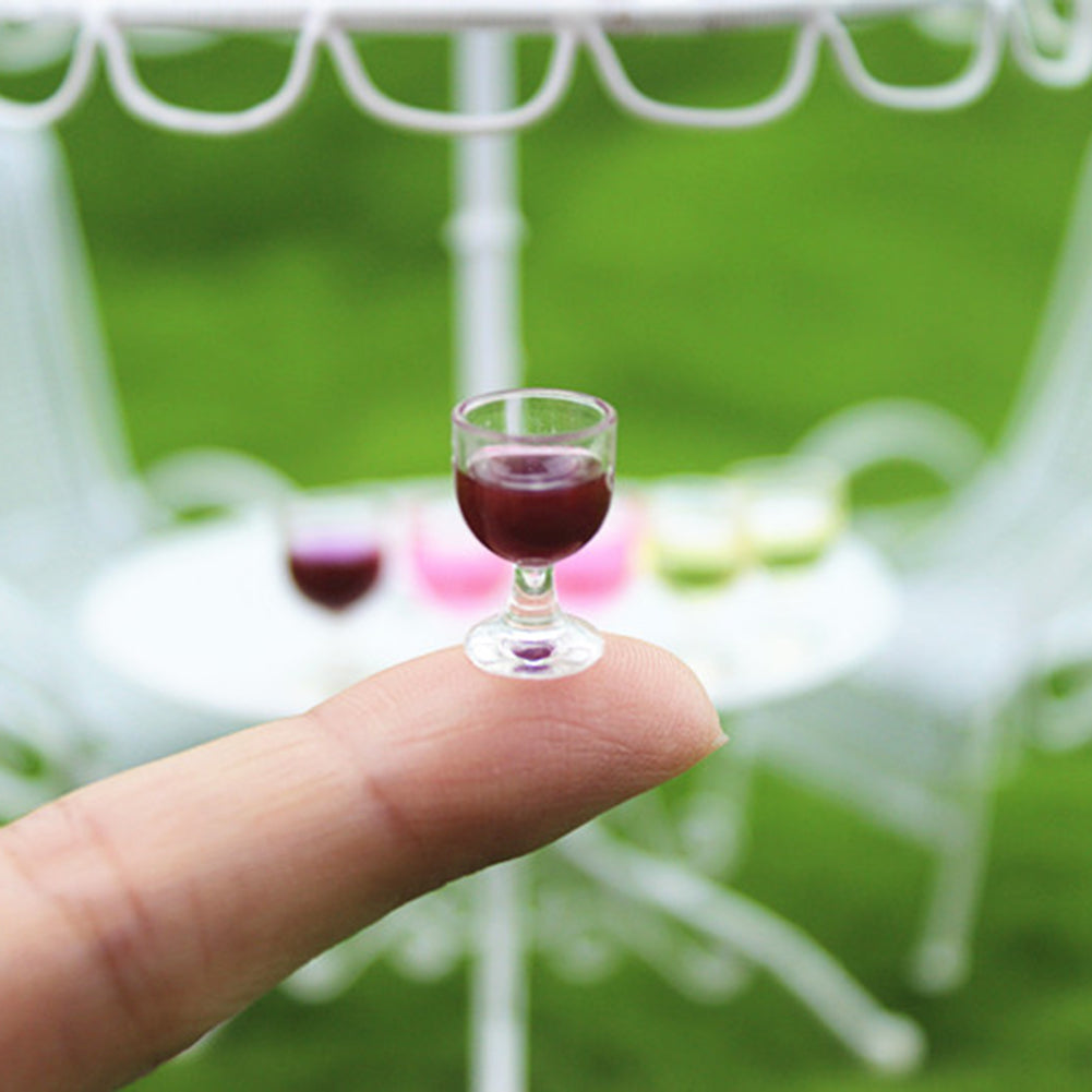 Mini Wine Glass Miniature Food Dollhouse 1:6 1:12 House Model Decor Supplies