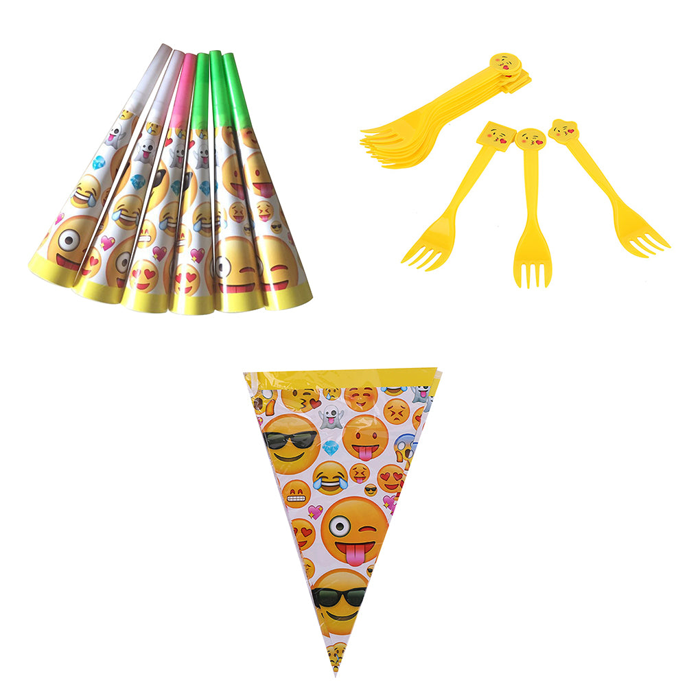 Cute Emoji Smile Cry Baby Kids Birthday Party Event Decoration Supplies Set