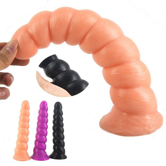Simulation Conch Spiral Butt Plug Dildo Sucker Women Men Adult Products Sex Toys