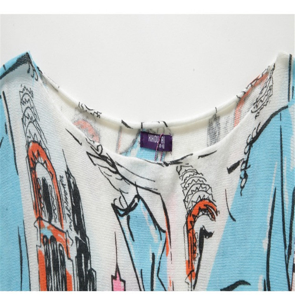 Oversized sweater women pullover top cartoon print plus size tops knitted sweaters wool blend pullovers fashion outwear HX11