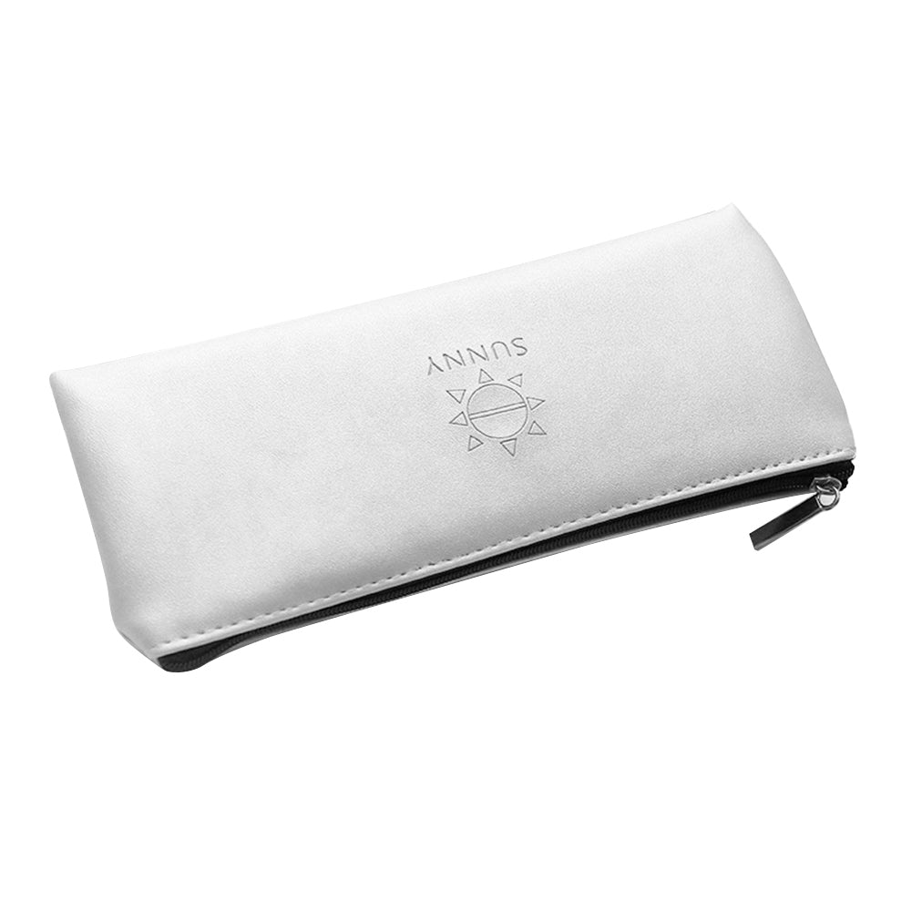 Sunny Faux Leather Pen Pouch Pencil Case Stationery Storage Bag Student Gift