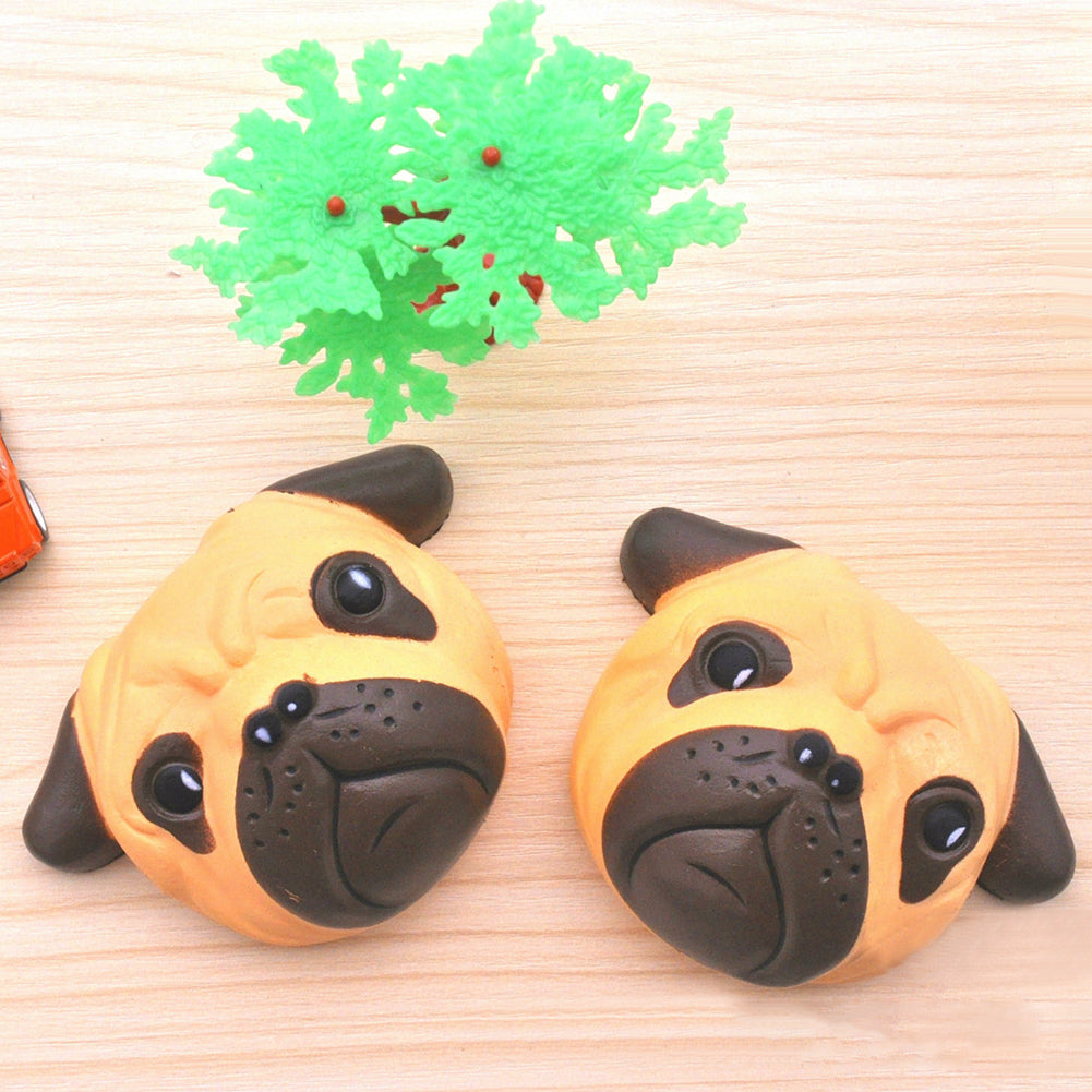 Funny Bulldog Head Simulation Squishy Slow Rising Toy Stress Reliever Xmas Gift