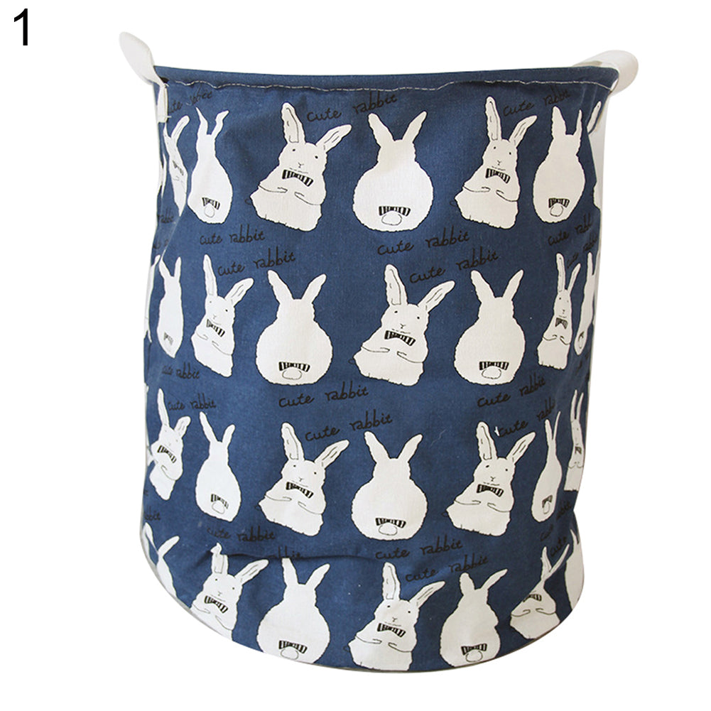 Cartoon Pattern Laundry Basket Home Washing Sorter Hamper Cotton Storage Bag