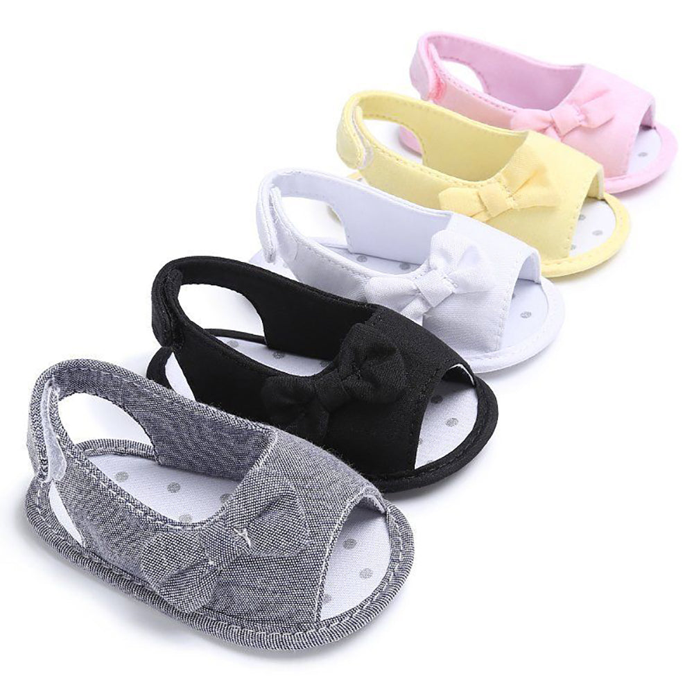 Baby Girl Cute Bowknot Flower Soft Sole Prewalker Anti-Skid Shoes Summer Sandals