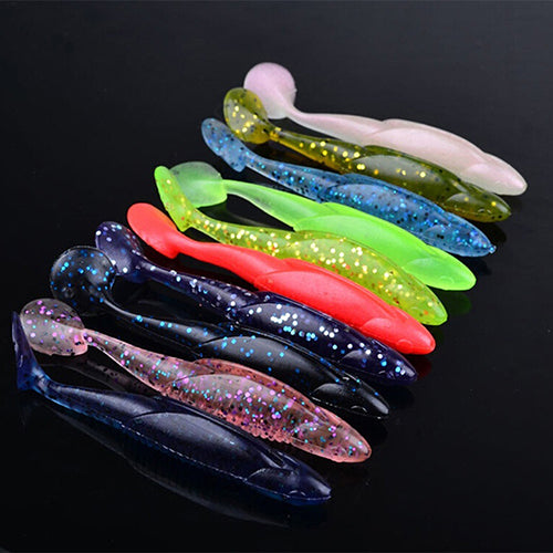 10Pcs Multi-color Soft Durable Plastic Bionic Fish Lures Baits Fishing Tackle