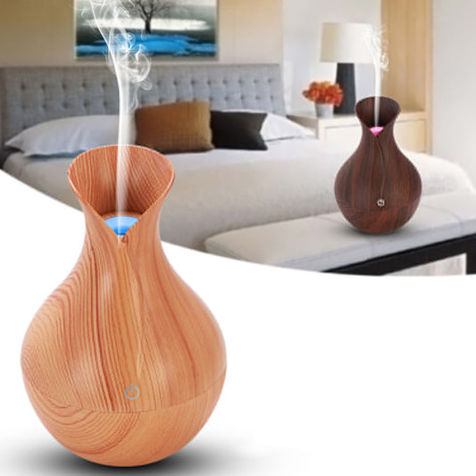 Night Light Wood Grain Cool Mist Humidifier Aromatherapy Essential Oil Diffuser