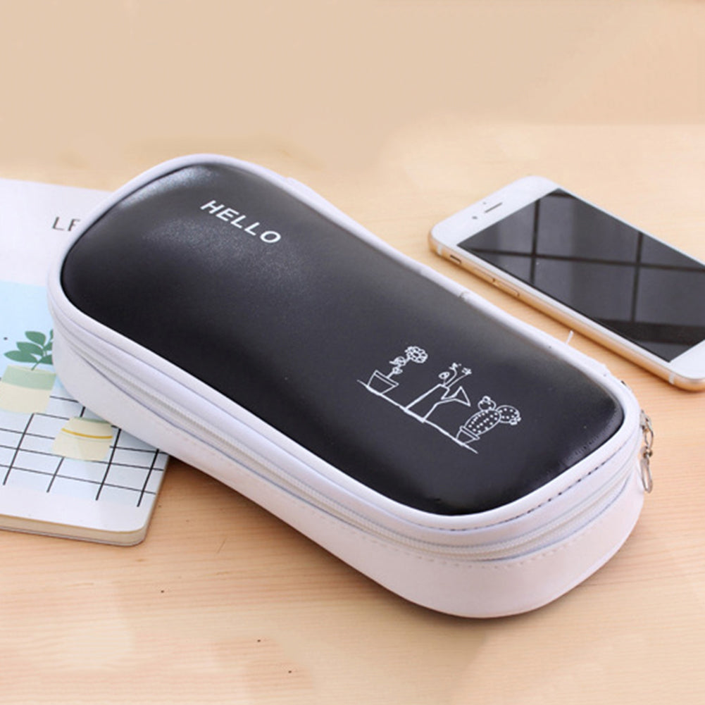 Animal Plant Large Capacity Pen Pouch Pencil Case Stationery Storage Bag Box