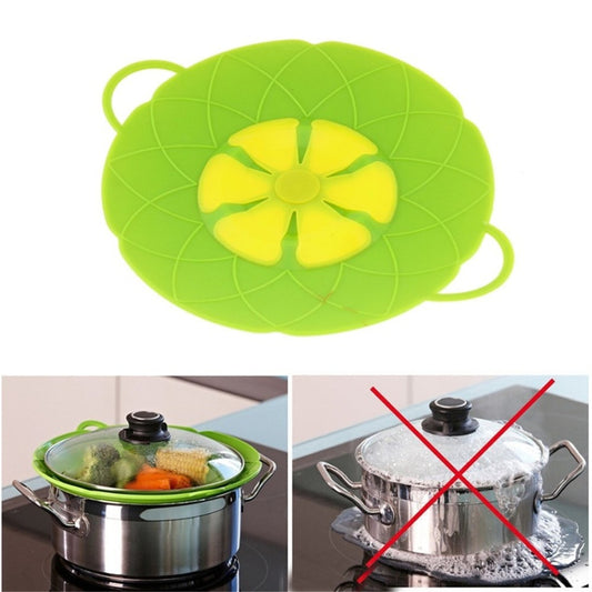 Multi-function Cooking Tools Flower Cookware Parts Green Silicone Boil Over Spill lid Stopper