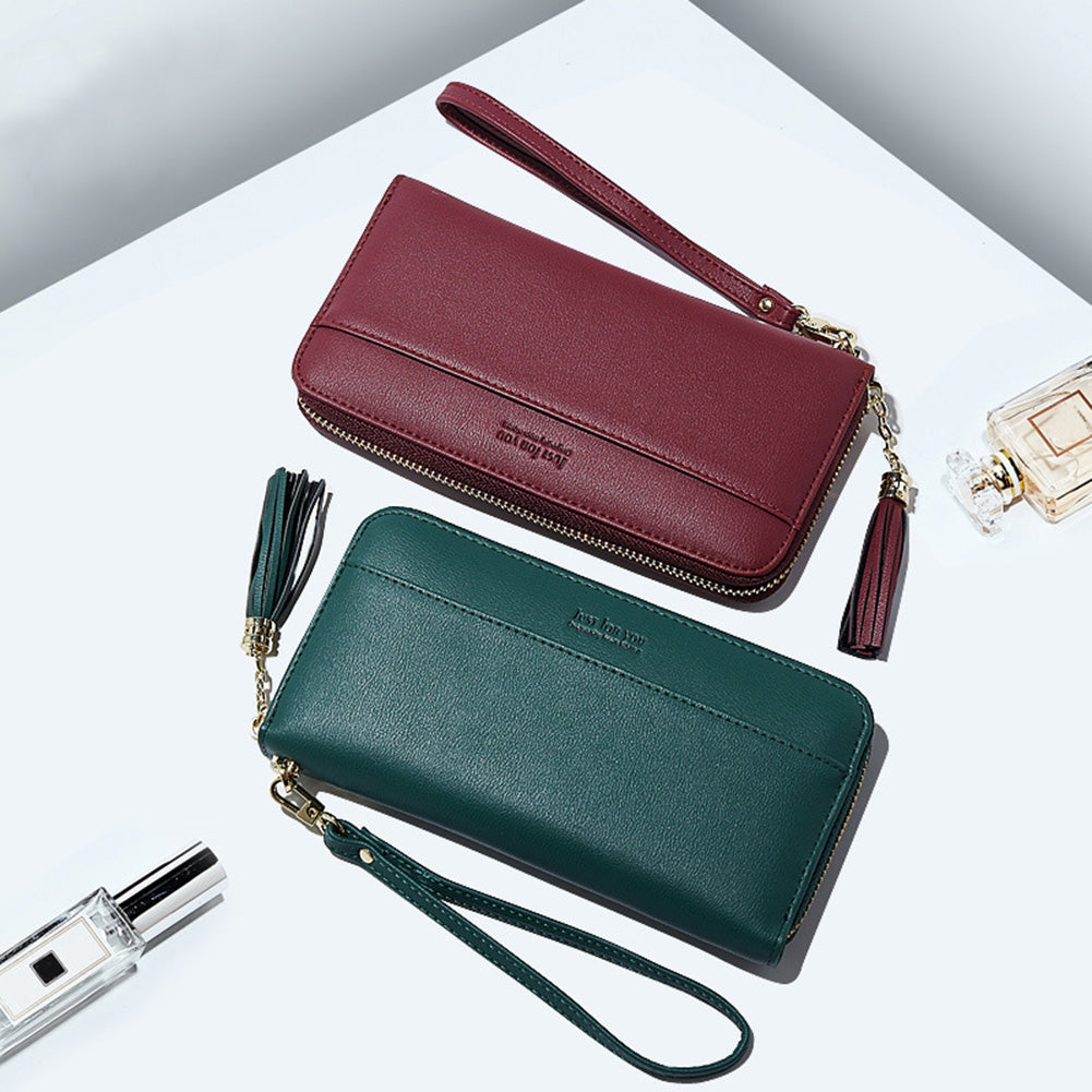 Fashion Women Faux Leather Zipper Long Wallet ID Credit Card Holder Gift