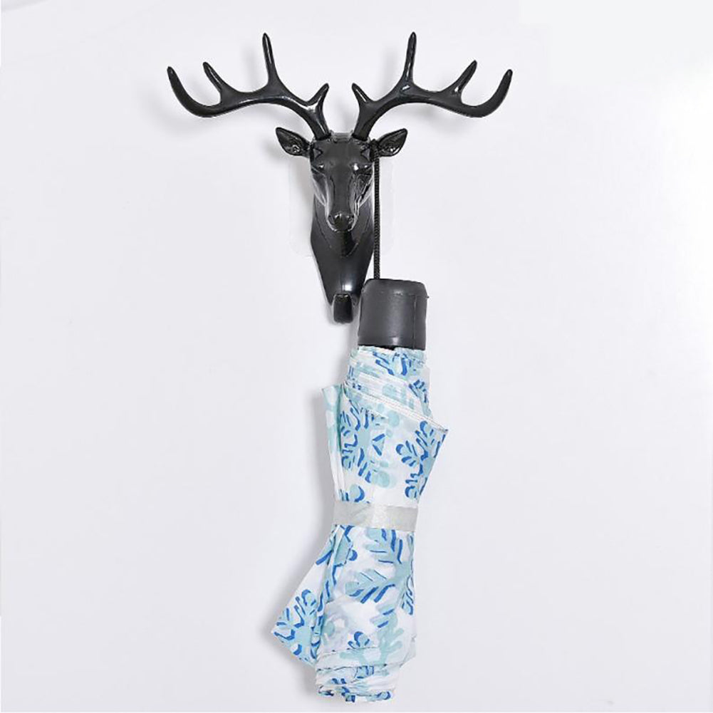 Fashion Deer Head Antlers Self Adhesive Keys Hat Holder Wall Door Hook Hanger