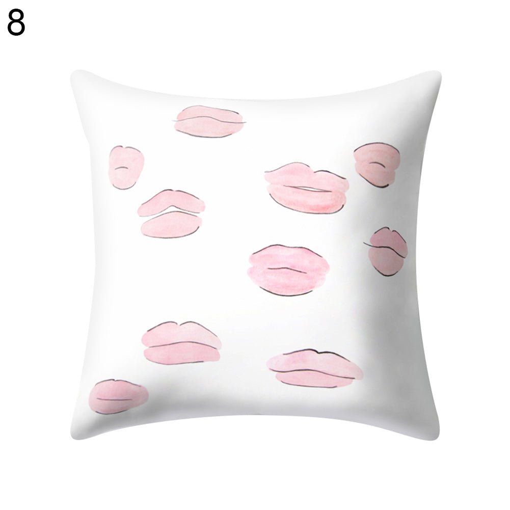 Sexy Lip Peach Skin Cushion Cover Square Throw Pillowcase Coffee House Bar Decor