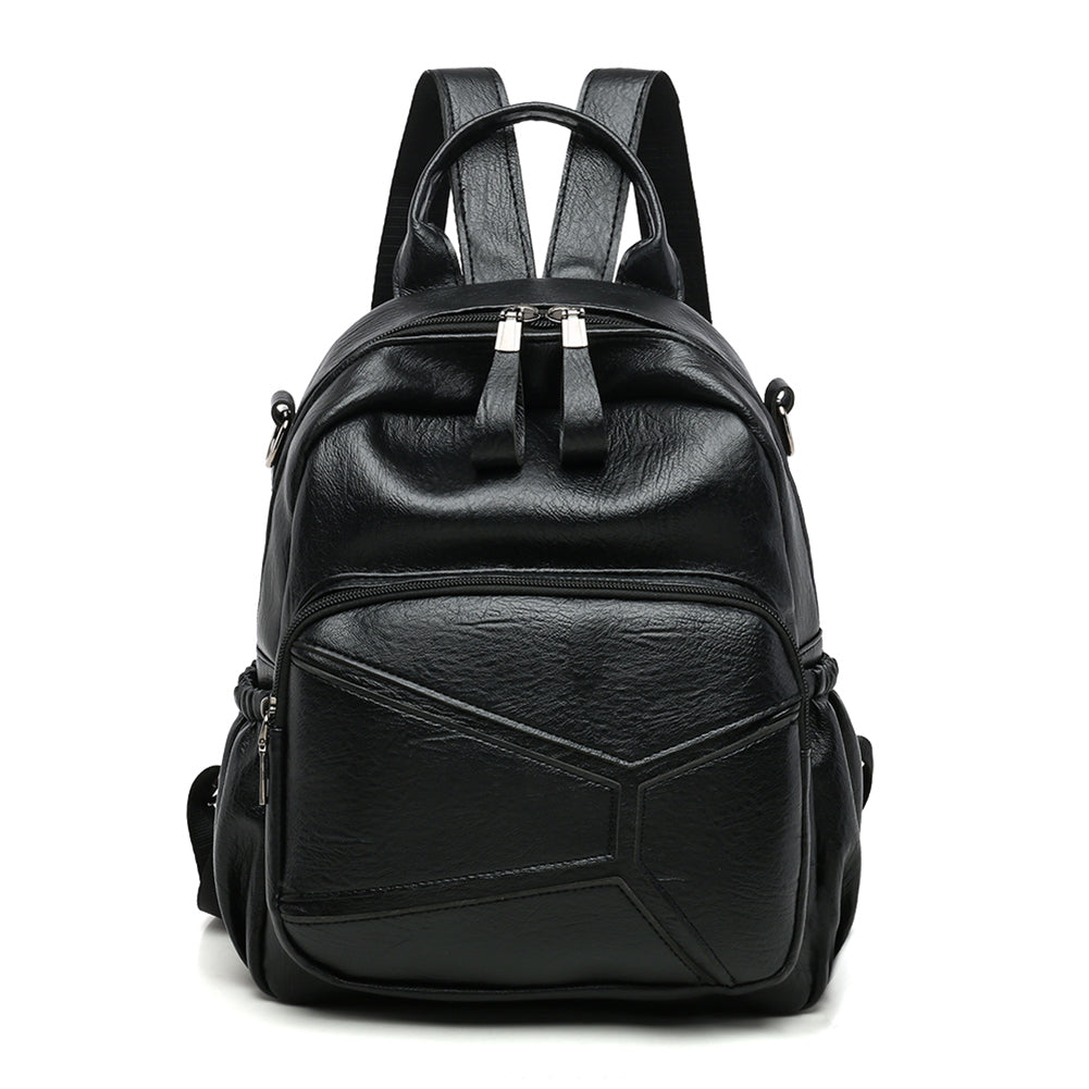 Retro Women Faux Leather Multi-function Backpack Travel Bag with Shoulder Strap