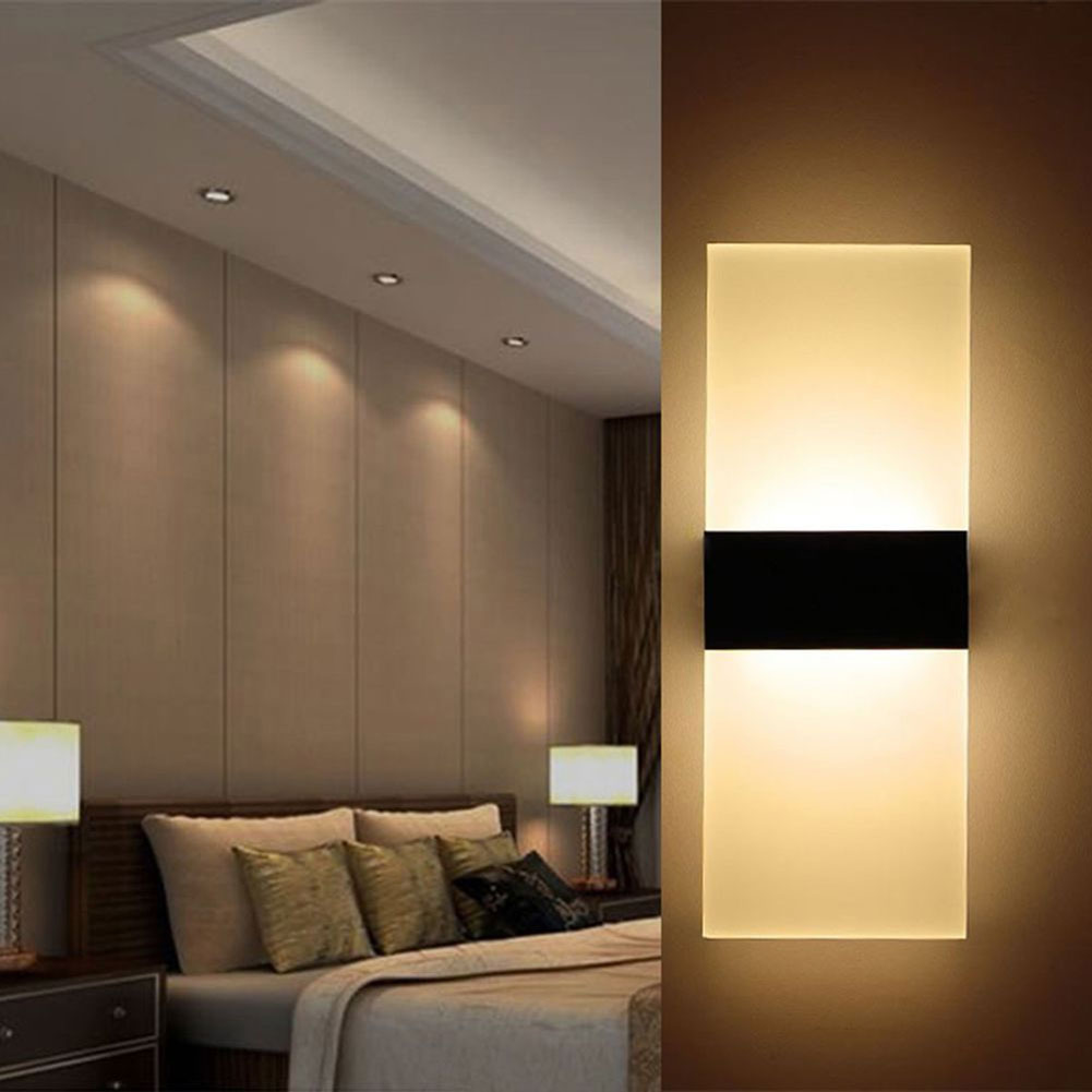 Modern 3W Rectangular Acrylic LED Wall Sconces Light Bedside Decoration Lamp