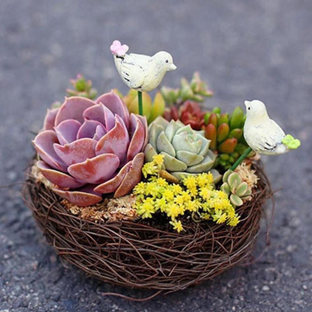 12/10/8/6 cm Vine Bird Nest House Home Decoration Craft Photo Prop Ornament