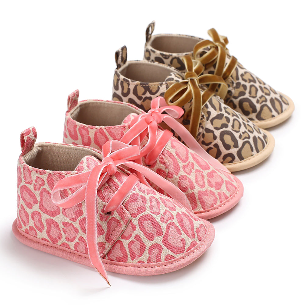 Baby Toddler Boy Girl Leopard Print Canvas Anti-Slip Sneakers Walking Shoes Crib