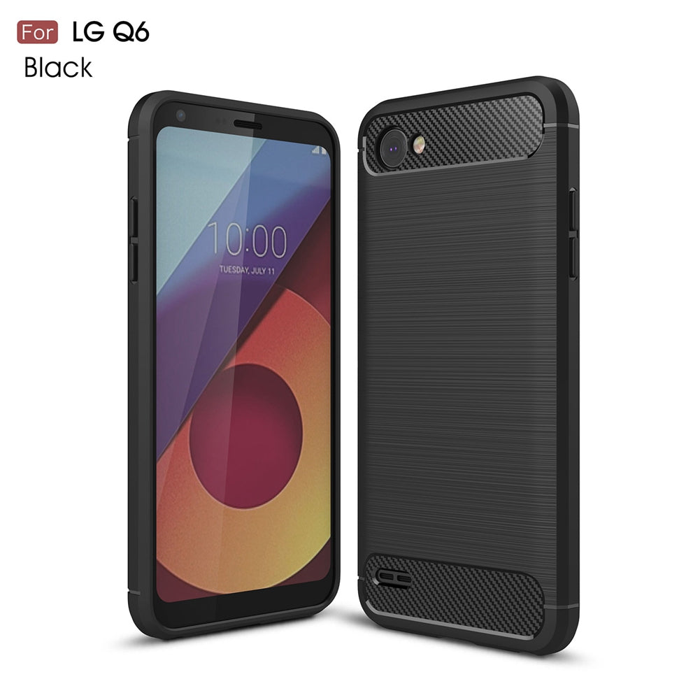 LG Q6 Phone Case Ultra Slim Thin Carbon Fiber Case Scratch Resistant Soft TPU Back Cover for LG Q6