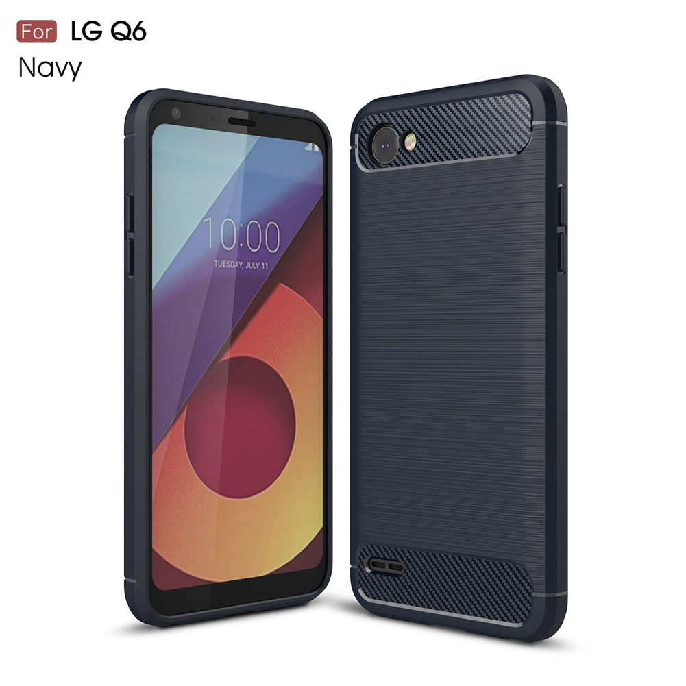 LG Q6 Phone Case Ultra Slim Thin Carbon Fiber Case Scratch Resistant Soft TPU Back Cover for LG Q6