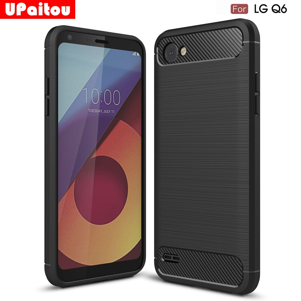 LG Q6 Phone Case Ultra Slim Thin Carbon Fiber Case Scratch Resistant Soft TPU Back Cover for LG Q6