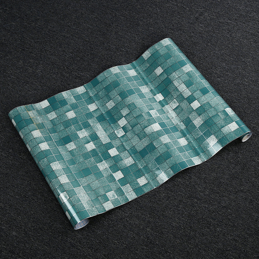 45x200cm Mosaic Aluminum Foil Self-adhensive Kitchen Anti Oil Wall Sticker