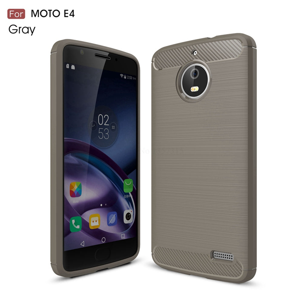for Motorola Moto E4 Phone Case Ultra Slim Thin Carbon Fiber Case Scratch Resistant Soft TPU Back Cover for Moto E4