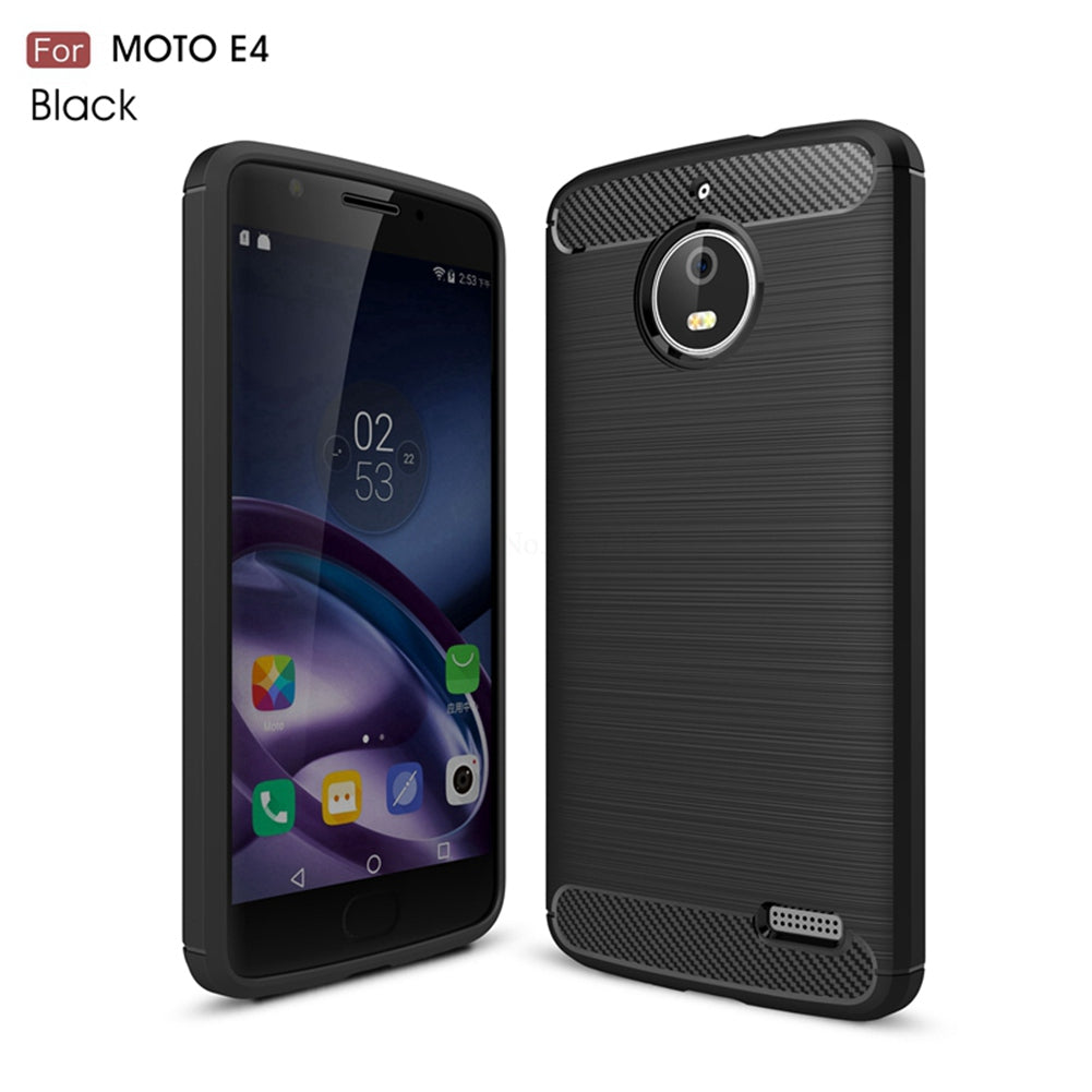 for Motorola Moto E4 Phone Case Ultra Slim Thin Carbon Fiber Case Scratch Resistant Soft TPU Back Cover for Moto E4