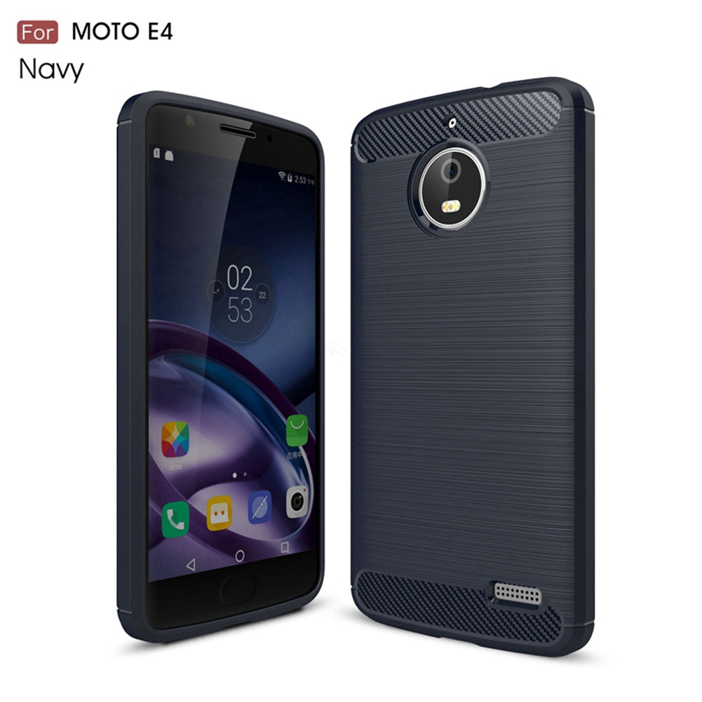 for Motorola Moto E4 Phone Case Ultra Slim Thin Carbon Fiber Case Scratch Resistant Soft TPU Back Cover for Moto E4