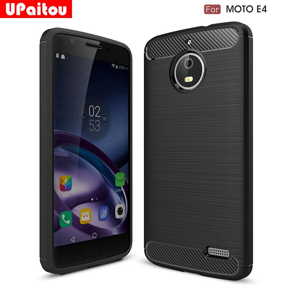 for Motorola Moto E4 Phone Case Ultra Slim Thin Carbon Fiber Case Scratch Resistant Soft TPU Back Cover for Moto E4