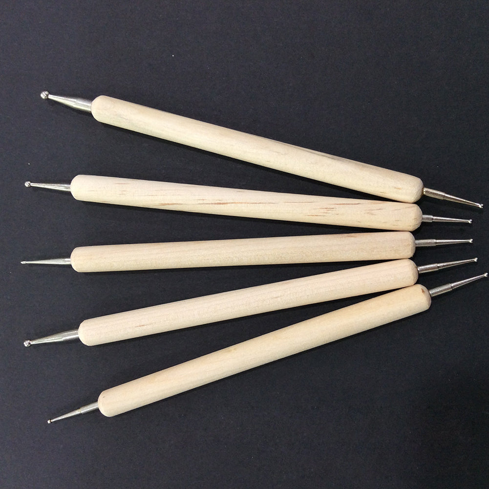 5Pcs/Set Pro 2-Way Wooden Nail Art Dotting Dot Pen Painting DIY Manicure Tools