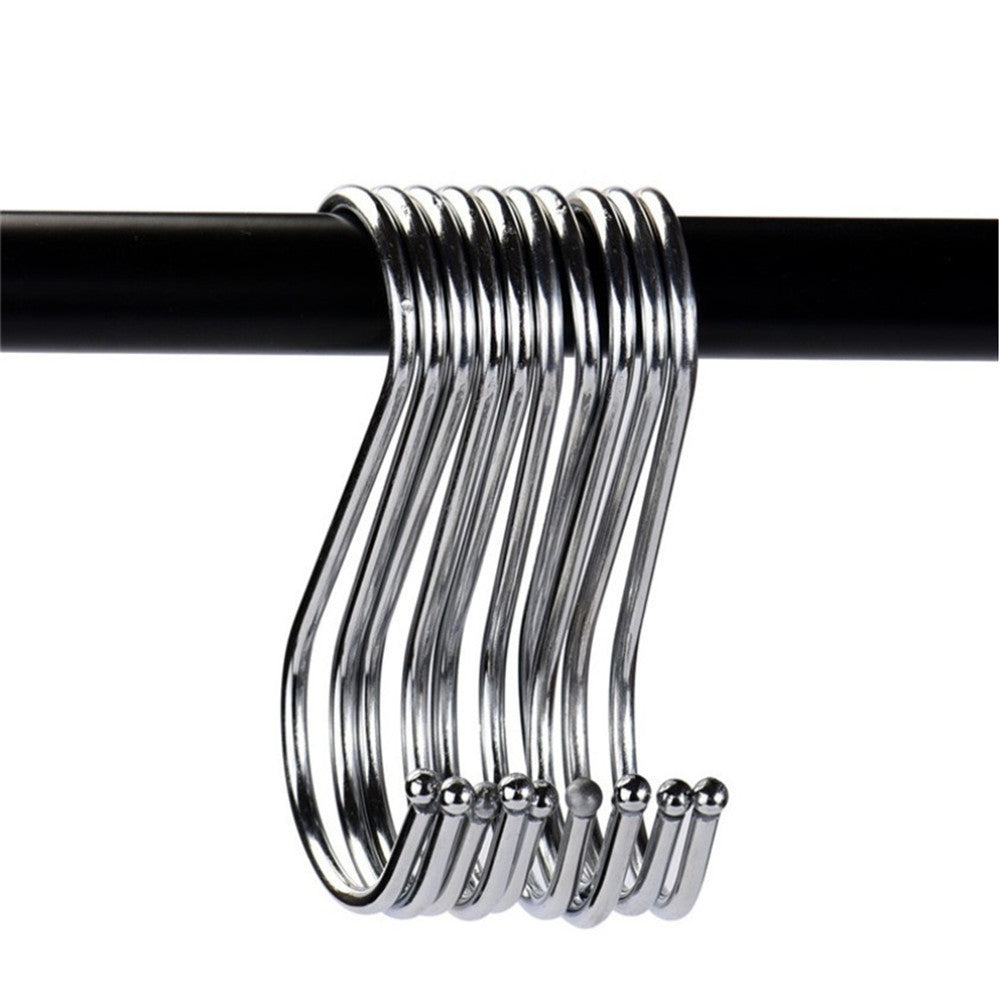 S Shaped Hooks in Polished Stainless Steel Metal
