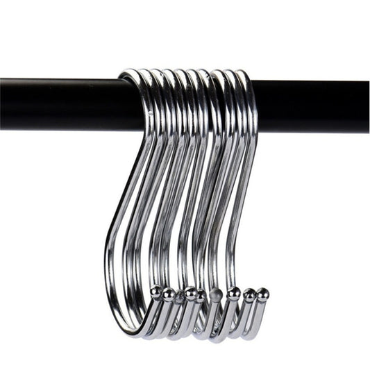 S Shaped Hooks in Polished Stainless Steel Metal