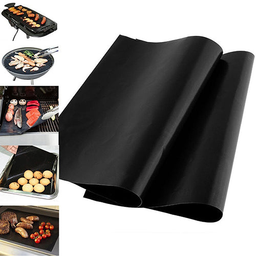 2Pcs Reusable Easy Baking BBQ Grill Mat Nonstick Cooking Sheet 40x33cm