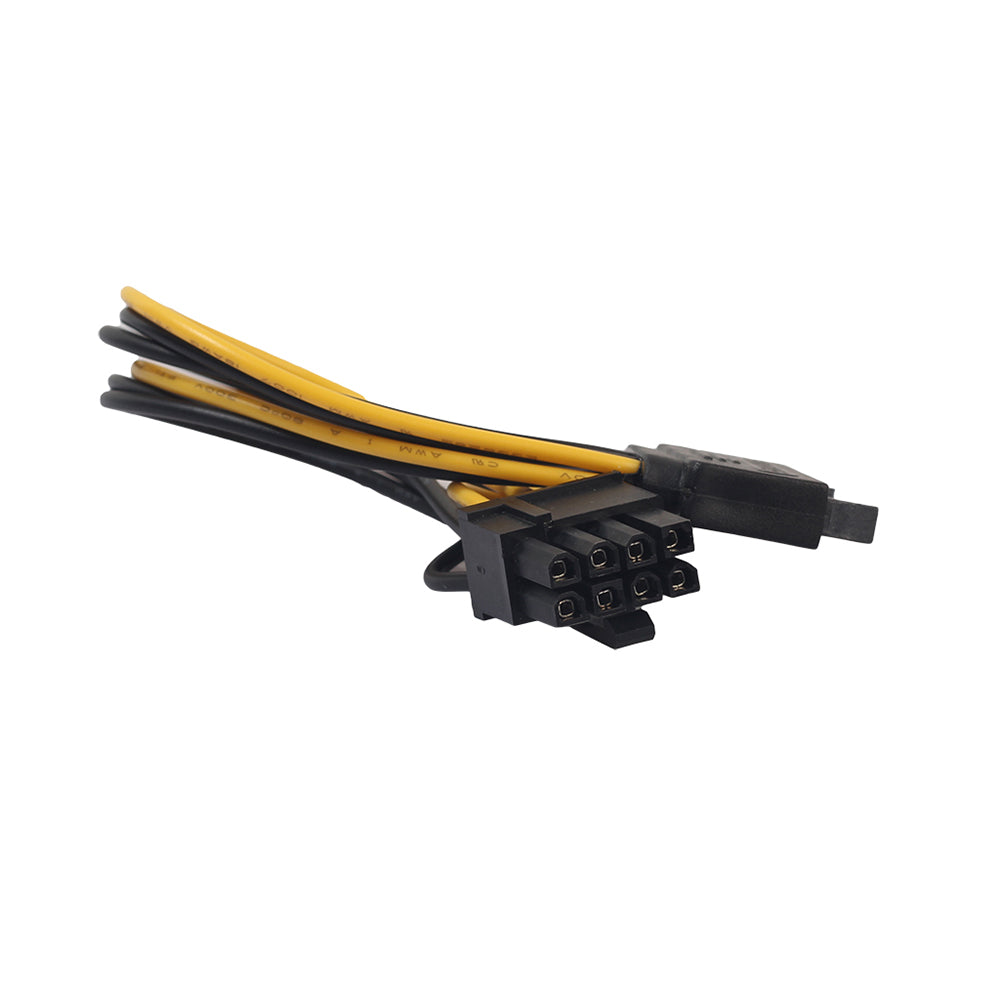 Single SATA 15pin to 8pin(6+2) PCI-E PCI-Express Power Supply Adapter Cable Cord