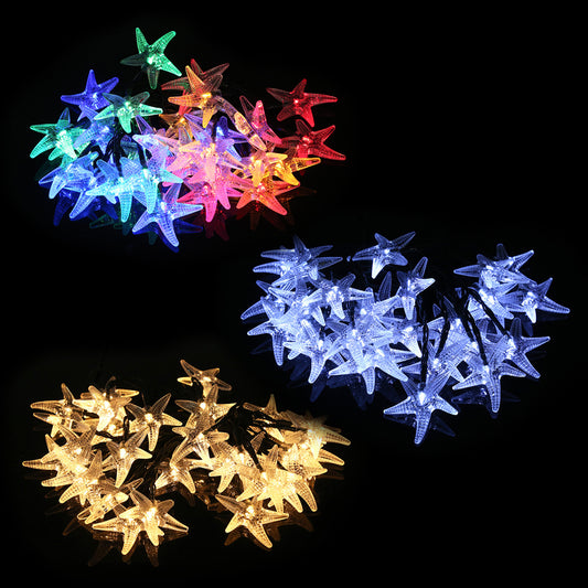 Solar 30 LED Starfish Fairy String Light Outdoor Tree Garden Christmas Decor
