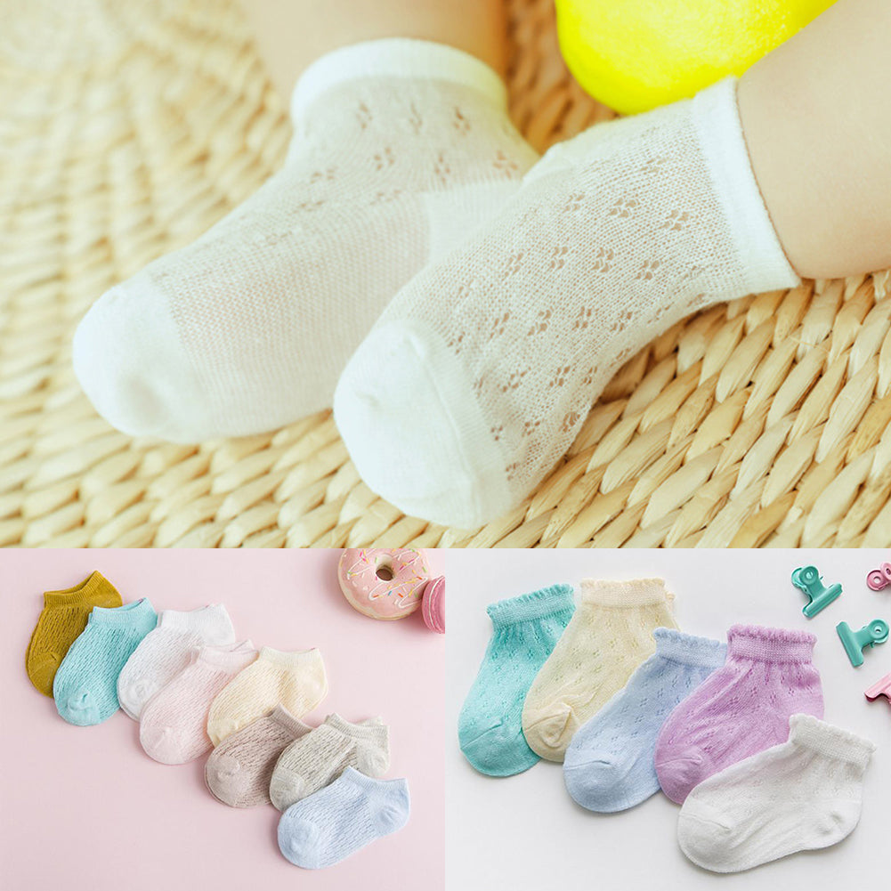 5 Pairs Baby Infants Summer Cotton Mesh Breathable Soft Ultrathin Short Socks