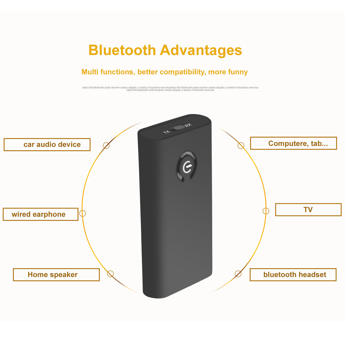 2 in 1 Bluetooth A2DP Transmitter Receiver 3.5mm Wireless Bluetooth Audio transmitter Adapter for Speaker