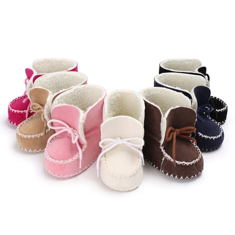 Newborn Baby Boy Girl Infant Winter Warm Soft Anti-Slip Prewalker Crib Shoes