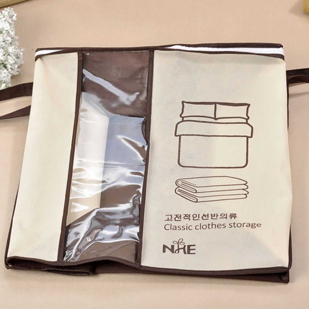 Non-Woven Fabric Clothes Quilt Bedding Zipper Storage Bag Holder Pouch Organizer