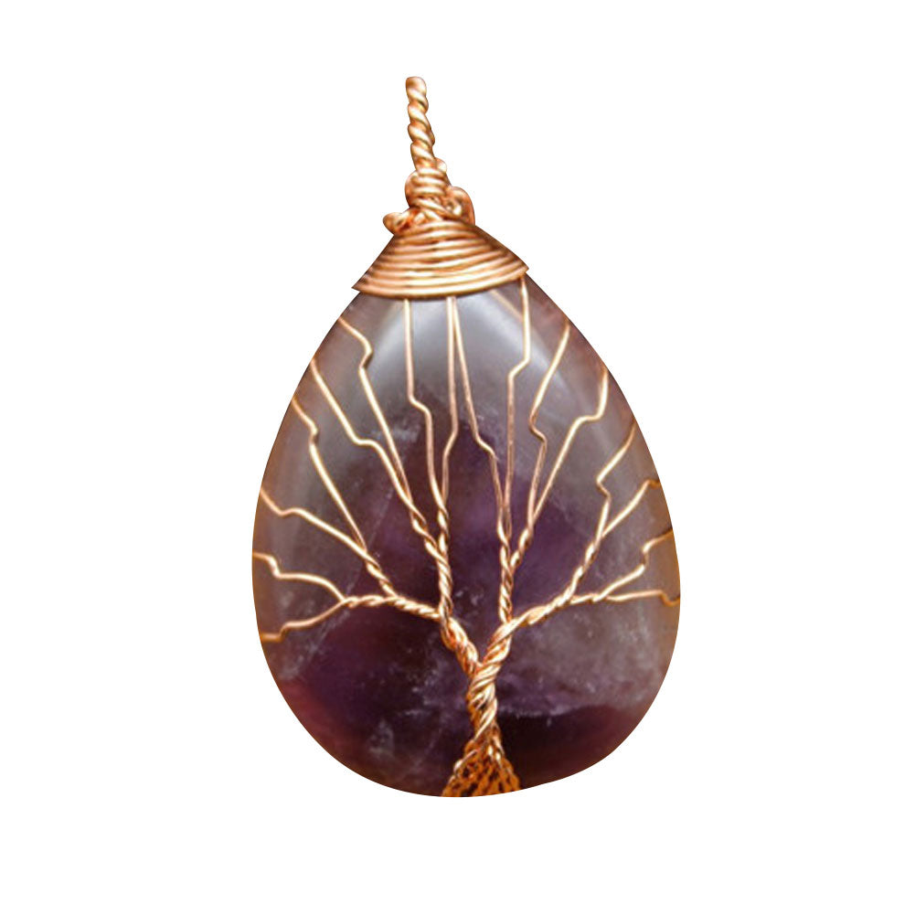 Natural Stone Waterdrop Shape Pendant Charm Necklace Jewelry DIY Accessory