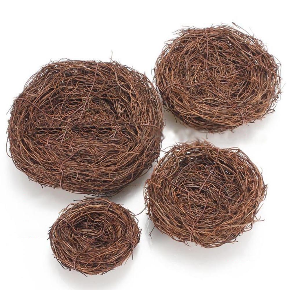 12/10/8/6 cm Vine Bird Nest House Home Decoration Craft Photo Prop Ornament