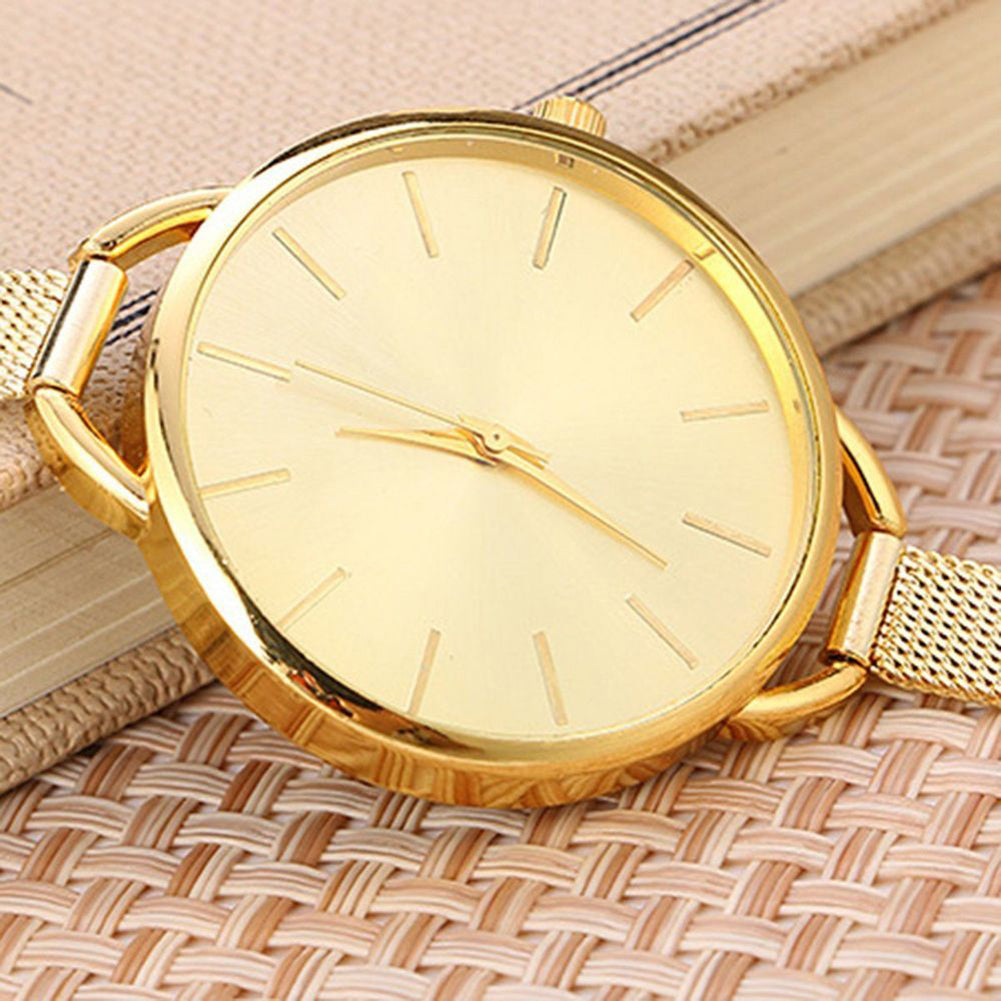 Luxury Women Slim Mesh Band Stainless Steel Quartz Analog Dress Wrist Watch