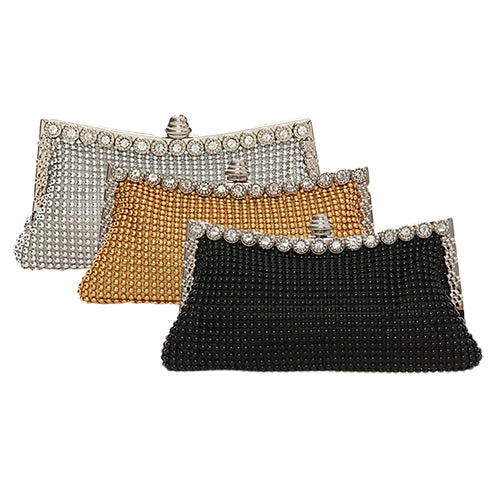 Women Stylish Rhinestone Handbag Evening Party Clutch Bag Banquet Tote Purse